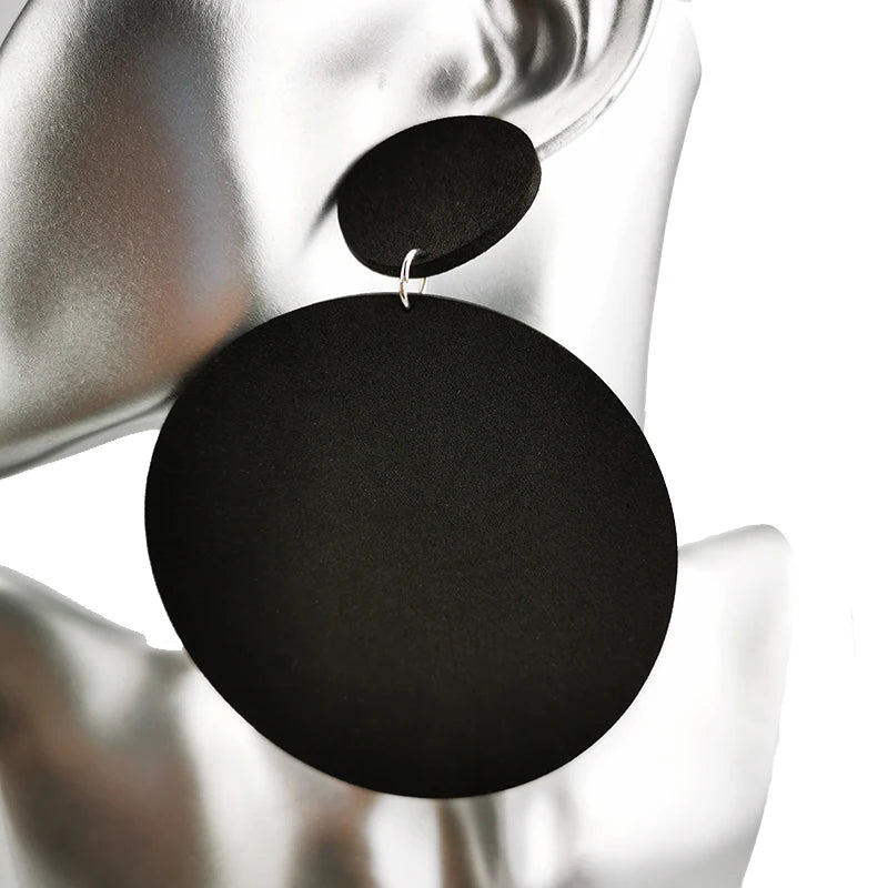 UKEBAY New Big Earrings For Women Round Drop Earrings Black Handmade Jewelry Gothic Ethnic earring Europe Style Jewelry Gifts